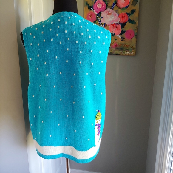 VINTAGE Marisa Christina Y2K Snowman Christmas Sweater Vest Size XL - Picture 6 of 13